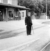 Sjöbo station byggd 1893. Stinsen på bilden heter Anton Nilsson och var verksam 1927-1943.