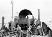 Transport av cementugn Kalmar - Degerhamn. Fotograferat av Stationsskrivare Nelson, Kalmar Central