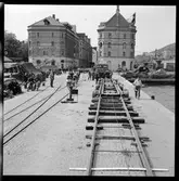 Specialtransport med vagnbjörn. Fundament för slipmaskin till Ortviken pappersbruk