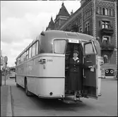 Helsingborg. Utsikt fr Kärnan, Busstorget. Scania Vabis B63 2285 special.