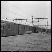 Statens Järnvägar, SJ utställning av modelljärnväg med tåg  mot framtiden som är en gåva med anledningen av 100-årsjubileum 1956-12-01