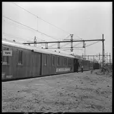 Statens Järnvägar, SJ utställning av modelljärnväg med tåg  mot framtiden som är en gåva med anledningen av 100-årsjubileum 1956-12-01