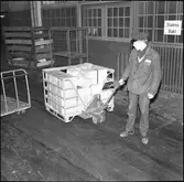 Tysk pallbox med lyftvagn BTH på ilgodsmagasinet i Centralstationen.
Gods mottagare/avsändare  Statens Bakteriologiska Anstalt.