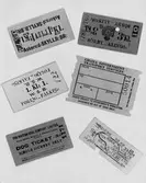 Utländska färdbiljetter, äldre typ.