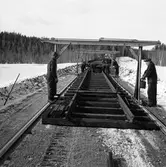 Järnvägsbygge, Morjärv - Kalix, spårarbete.