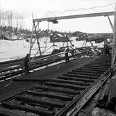 Järnvägsbygge, Morjärv - Kalix, spårbyggnadsplats.