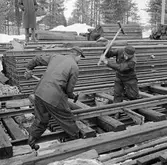 Järnvägsbygge, Morjärv - Kalix, spårbyggnadsplats.