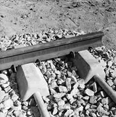 Prov på spåranläggning, Stuvsta. Betongsliper