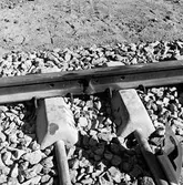 Prov på spåranläggning, Stuvsta. Betongsliper