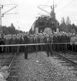 Dubbelspårsinvigningen Stockholm - Göteborg i Kilsmo. Rallartåget