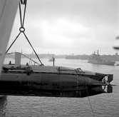 U-båten Spiggen transporteras till järnväg