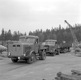 Transport av öppengodsvagn på vagnbjörn från Underås Cementgjuteri