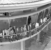 Statens Järnvägar, SJ, tågfärjeleden Trelleborg- Sassnitz 50 år. M/S Trelleborg anlöper Sassnitz