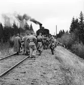 Sprängning vid galtåsen. SJ B5 888