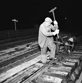 Reaktortransport, Södertälje. Spårombyggnad