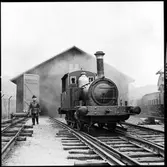 Loktransport från järnvägsmuseet i Tomteboda. UWHJ 1 