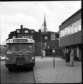 Buss vid Centralstationen. Klarabergsviadukten, norra änden av Stockholm Central.