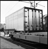 Statens järnvägar SJ Ore 91173. container transport Stockholm - Göteborg. Lastat vid containerterminalen i Solna. Tomteboda S