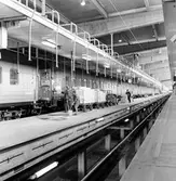 Städning av sovvagn. Vagnhallen, Hagalund