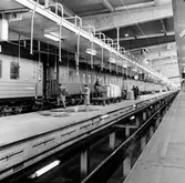 Städning av sovvagn. Vagnhallen, Hagalund