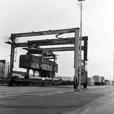 Statens Järnvägar, SJ Slps godsvagn. Göteborg Norra, containerterminal