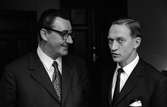 Otto Arndts besök. DDR:s transportminister och generaldirektör Lars Peterson i plenisalen