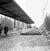 Ombyggnadsarbete inför kommande pendeltågstrafik, linjen Älvsjö - Västerhaninge.