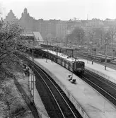 Statens järnvägar SJ X1 3096.
Karlbergs station, bangårdsombyggn. Karlberg o tunneln, el-arbete