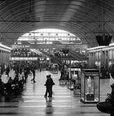 Statens Järnvägar, SJ Centralstationen, Interiör av C-hallen.
Högupplöst bild finns.