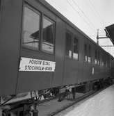 Första eltåget Stockholm-Boden i samband med invigningen av eldrift på sträckan Långsele-Boden