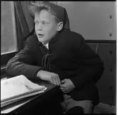 Alf Larsson som Nils Holgersson för Statens Järnvägar, SJ.