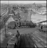 Trafikaktiebolaget Grängesberg - Oxelösunds Järnvägar, TGOJ M3t 73, turbinlok, på vändskivan vid TGOJ lokstation i Eskilstuna.