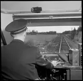 Lokförare i arbete.