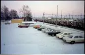 Parkering och bangård vid Boden centralstation.