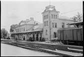 Frövi Järnvägsstation, till höger i bild Trafikaktiebolaget Grängesberg - Oxelösunds Järnvägar, TGOJ Gs 675.