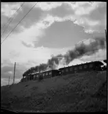 Statens Järnvägar, SJ Ånglok, SJ Personvagn har stannat någonstans ute på linjen.