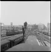 Reparation av kontaktledning.