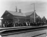 Skåne - Hallands Järnväg, SHJ, Vallberga station. Troligen Invigningen.