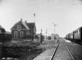 Grimeton station vid invigningen av Varberg - Ätrans Järnväg.