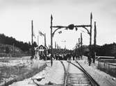 Invigning av Lysekil järnväg, vid Gläborg station.