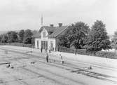 Frövi - Ludvika Järnvägs, FLJ stationshus. Stationshuset slopades 1903-05-01 då FLJ, Stockholm - Västerås Bergslagens Järnvägar, SWB samt Bergslagernas Järnvägar, BJ, kom överens om att gemensamt använda BJ stationshus.