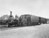 Trelleborg - Rydsgårds Järnväg, TRJ lok 1 med tåg.
Vagnar littera C 5-7