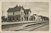 Järnvägsstationen i Skillingaryd. Halmstad - Nässjö Järnväg, HNJ.