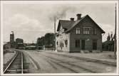 Järnvägsstationen i Skärblacka. Finspång - Norsholms Järnväg, FNJ.