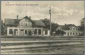 Emmaboda järnvägsstation och järnvägshotellet.