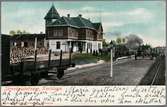 Karlskoga station, kolorerat vykort.