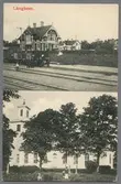 Borås-Alvesta Järnväg, BAJ. Länghems Järnvägsstation. Undre bild Länghems Kyrka.