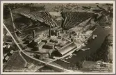 Flygfoto över Domsjö sulfitfabrik.