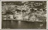 Flygfoto över del av hamnen i Luleå.