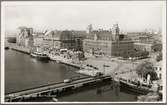 Stadsvy från Malmö med Skeppsbron och Posthuset.